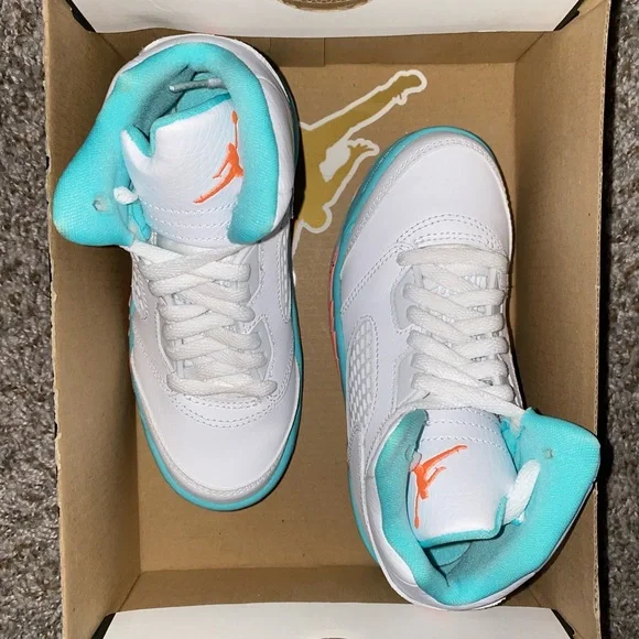 Youth Air Jordan 5 Retro Pre-School (PS) Light Aqua - Picture 2 of 2